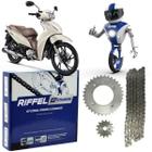 Kit Relação Transmissão Biz 125 Es Ks Ex 2005 A 2024 Biz 110i 2016 a 2024 Original Riffel