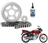 Kit Relação Transmissão + Oleo Lubrificante Corrente Cbx 200 Strada De 1994 Ate 2004 - Dvsc