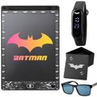 Kit Relogio Batman Preto+ Lousa Magica + Oculos e caixa Presente Infantil