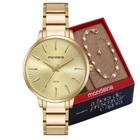 Kit Relógio Feminino Mondaine +Pulseira 32561Lpmkde1 Dourado