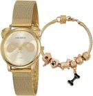 Kit Relógio Feminino Mondaine +Pulseira 53784LPMVDE1 Dourado