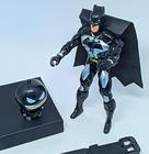 Kit Relógio Infantil Digital Brinquedo Silicone Ájustavel + Boneco Luz Super Heróis Homem Aranha Ferro Batman Superman