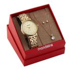 Kit Relógio Mondaine Dourado Feminino 32596LPMKDE1K1