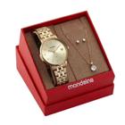 Kit Relógio Mondaine Dourado Feminino 32597Lpmkde1K1