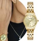 Kit Relógio Mondaine e Colar de Cristal 32720LPMKDE1K1 - Dourado