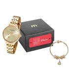 Kit Relógio Mondaine Estrelas Dourado Feminino 32284LPMVDE1K