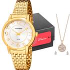 Kit Relógio Mondaine Feminino com Colar e Brincos 53570LPMVDE1K2