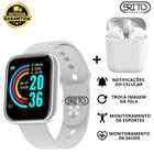 Kit Relogio Smartwatch Inteligente Y68 D20 Pro + Fone inPods 12 Bluetooth - Fit Pro