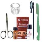 Kit Rena sobrancelha Designer Profissional Henna makiaj com tesoura navalha Dappen palito medidor