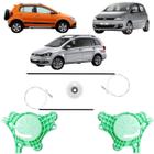 Kit Reparo Maquina Vidro Elétrico Vw Volkswagen Fox Crossfox Spacefox Com Suportes Para Roldana