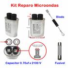 Kit Reparo Microondas Capacitor 0,70uf + Diodo + Fusivel