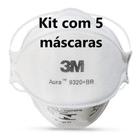 Kit Respirador Descartável Aura 3M com 5 unidades