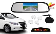 Kit Retrovisor Lcd Camera Sensor De Estacionamento Chevrolet Prisma
