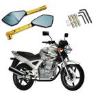 Kit Retrovisor Pentagonal Esportivo Stallion R09 Dourado para Moto Honda CBX 250 Twister 2001 2002 até 2012