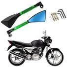 Kit Retrovisor Triangular Esportivo Stallion R08 Verde para Moto CG 150 Sport 2005 2006 2007 2008