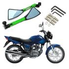 Kit Retrovisor Triangular Esportivo Stallion R08 Verde para Moto CG 150 Titan ES 2005 2006 2007 2008 2009 - 2020