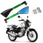 Kit Retrovisor Triangular Esportivo Stallion R08 Verde para Moto Honda CG 150 Cargo 2014 2015