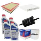 Kit Revisão 4 Litros 0W20 ACDelco Dexos1 + Filtros Cobalt Onix Prisma Spin 2017 em Diante 4 Cilindros