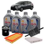 Kit Revisão 4 Litros de Óleo Shell Helix 5W30 Sintético HX8 + Kit de Filtros Mann Filter Toyota Yaris 1.3/1.5 16V Flex
