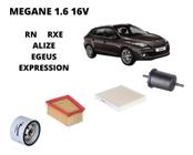 Kit revisao filtros megane 1.6 16v 1999 à 2005