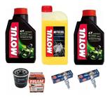 Kit Revisão Kawasaki Er6n 2 Litros Oleo Motul 5100 10w40 + 1 Filtro De Oleo Fram Ph6017 + 1 Aditivo Radiador Motocool + Par Velas Iridium