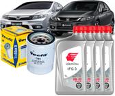 Kit Revisão Troca De Óleo 0w20 e Filtro Honda Civic 1.8 e 2.0 2012 2013 2014 2015 2016