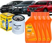 Kit Revisão Troca De Óleo 0w20 e Filtro Honda Hrv 1.5, 1.8 16v 2015 2016 2017 2018 2020 2021 2022 2023 2024 2025