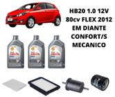 Kit revisão troca de oleo hb20 1.0 12v 80cv 12 diante shell