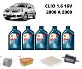 Kit revisao troca de oleo renault clio 1.6 16v 2000 a 2009