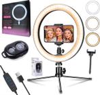 Kit Ring Light Iluminador Luz Anel Led 26Cm Suporte Celular