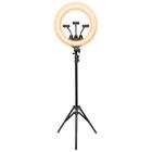 Kit Ring Light LED 46cm com Tripé e Suporte Para 3 Celulares, 3 Tipos de Iluminação, USB - RL46 - Vinik