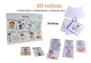 Kit Rotinas Para Autistas Banho Cocô Fichas Diárias 3 Rotina