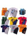 Kit Roupa 4 Peças 2 Conjunto Juvenil Masculino com fone