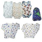 Kit Roupa Bebê 8 Peças Conjunto Pijama e Body Regata + Manta