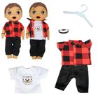 Kit roupa boneca para baby alive 5 peças - gato caipira chic