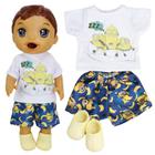 Kit roupa boneca para baby alive - conjunto pijama babá banana - casinha 4