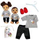 Kit roupa boneca para baby alive - pijama sonhe alto - 5 pçs