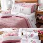 Kit roupa cama completo 11 peças cobre leito colcha coberta + jogo de lençol bordado flor em algodão super macio para cama casal queen