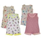 Kit Roupa De Bebê 4 Peças Macacão Regata Banho De Sol Verão