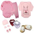 Kit Roupa de Bebê 9 Pças Body Mijão Kit Touca e Bandana Bebê