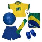 Kit Roupa de Boneco Baby Alive e Little Mommy Torcedor do Brasil Laço Fita