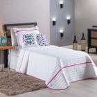 Kit Roupa de Cama 4 Peças SOLTEIRO Inove Love Branco/Pink