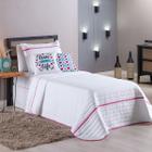 Kit Roupa De Cama 4 Peças Solteiro Inove Love Branco/Pink - Tô Decorando