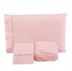 Kit Roupa de Cama King 3 Peças 400 Fios Toque de Cetim Rose - Decoralar