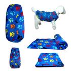 Kit Roupa E Manta Soft Para Cães - ul Colorido P