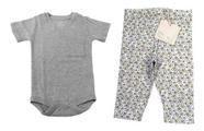 Kit roupa infantil 2 peças - Calça Legging e Body 100% Algodão P - 3 a 6 Meses