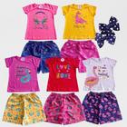 Kit Roupa Infantil Menina 10 Peças + Presente Acessório Laço