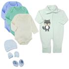 Kit Roupas de Bebê 7 Peças Body Manga Longa e Macacão Plush