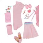 Kit Roupas e Acessórias Ballet Clássico Infantil Rosa