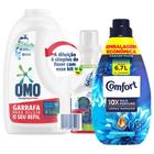 Kit Sabão Liquido Omo Lavagem Perfeita 500ml + Amaciante Concentrado Comfort Frescor Intenso 1,5L